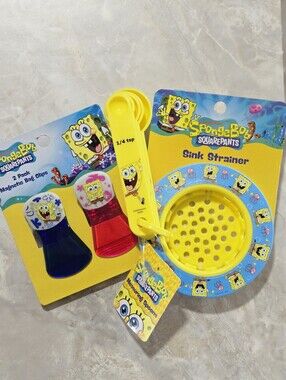 SpongeBob SquarePants Kitchen Accessories Set - Yellow, Blue & Pink